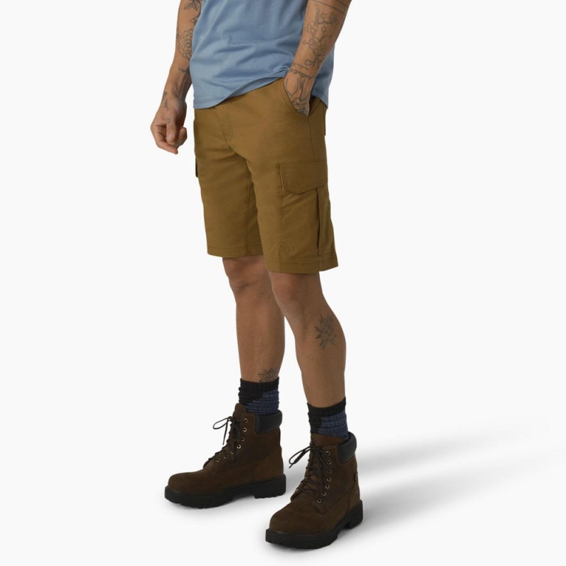 Brown Dickies FLEX Cooling Regular Fit Cargo Men's Shorts | 982-GVBCWK