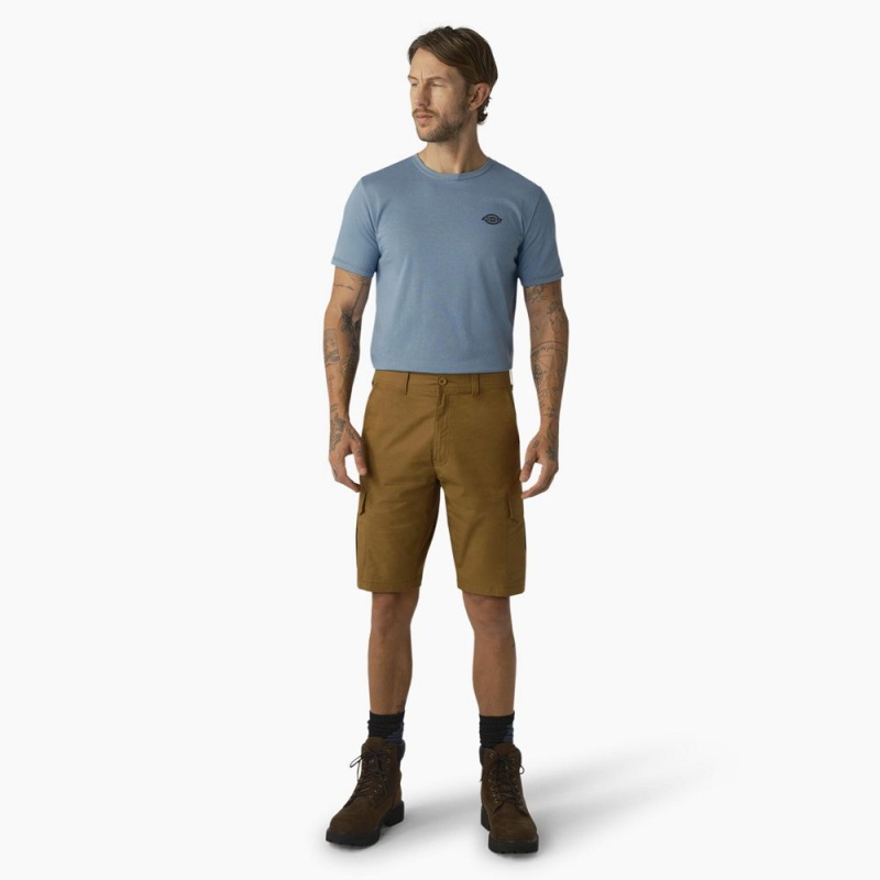 Brown Dickies FLEX Cooling Regular Fit Cargo Men's Shorts | 982-GVBCWK