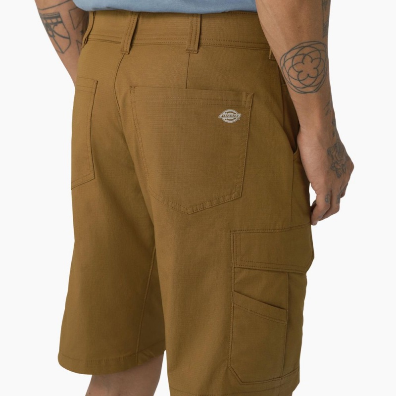 Brown Dickies FLEX Cooling Regular Fit Cargo Men's Shorts | 982-GVBCWK