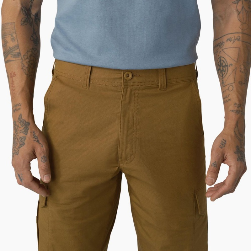 Brown Dickies FLEX Cooling Regular Fit Cargo Men's Shorts | 982-GVBCWK