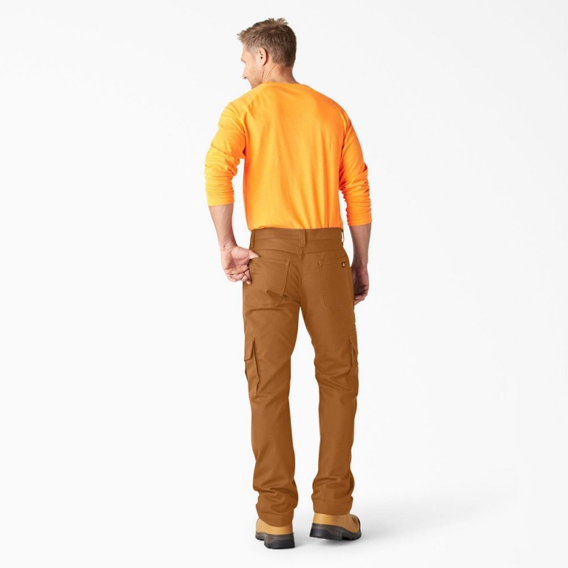 Brown Dickies FLEX DuraTech Relaxed Fit Duck Men's Cargo Pants | 178-PQLTXA