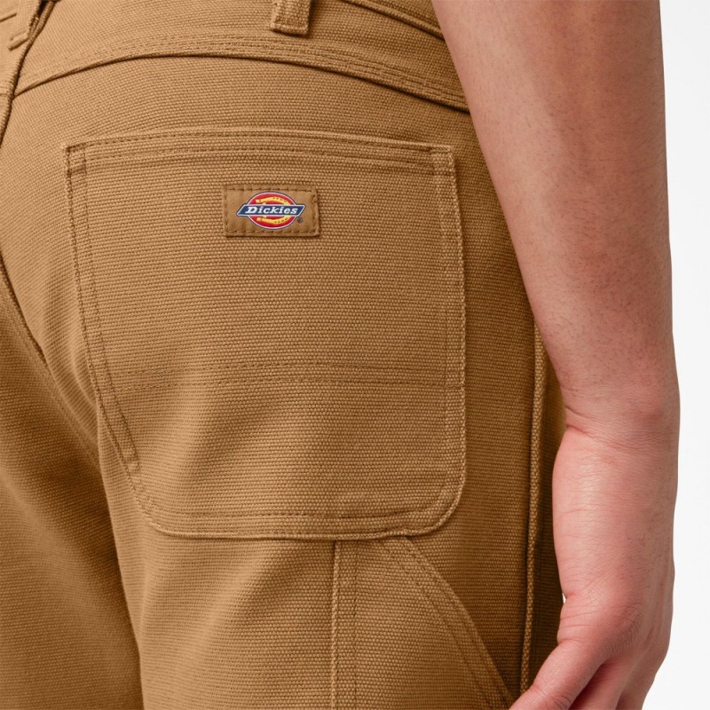 Brown Dickies FLEX Lined Regular Fit Duck Carpenter Men's Pants | 567-ZBVGLJ