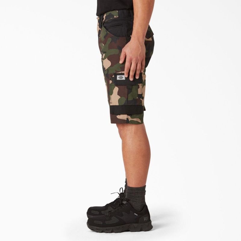 Brown Dickies FLEX Performance Workwear GDT Cargo Men's Shorts | 291-OWTNQZ