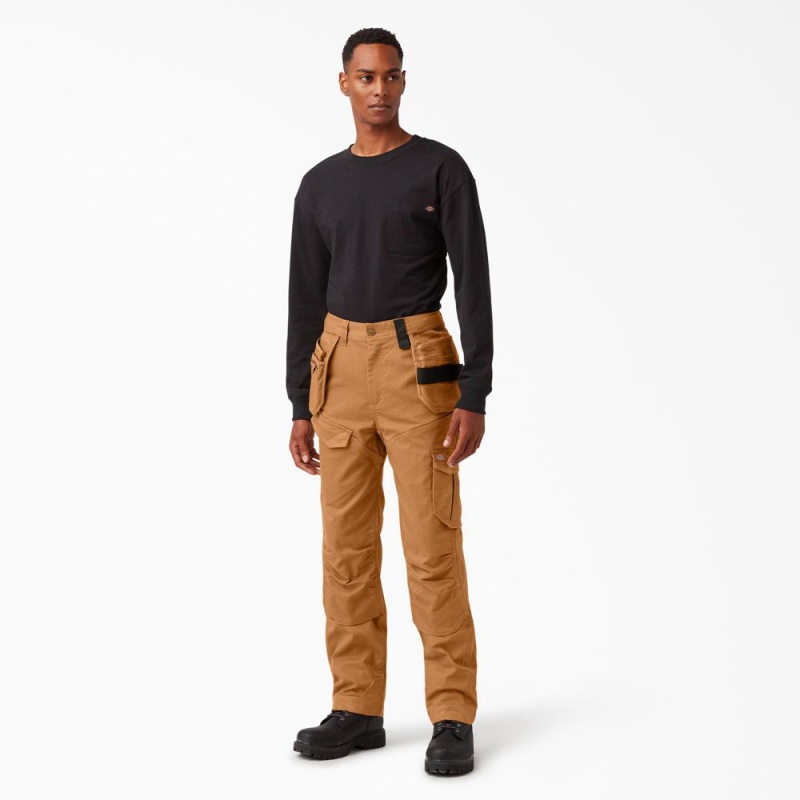 Brown Dickies FLEX Temp-iQ 365 Regular Fit Duck Men's Pants | 342-VGAZLO