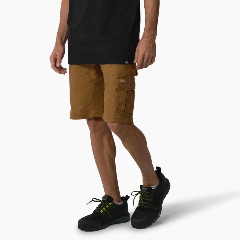 Brown Dickies FLEX Temp-iQ® 365 Regular Fit Tech Duck Men's Shorts | 639-FOXWTS