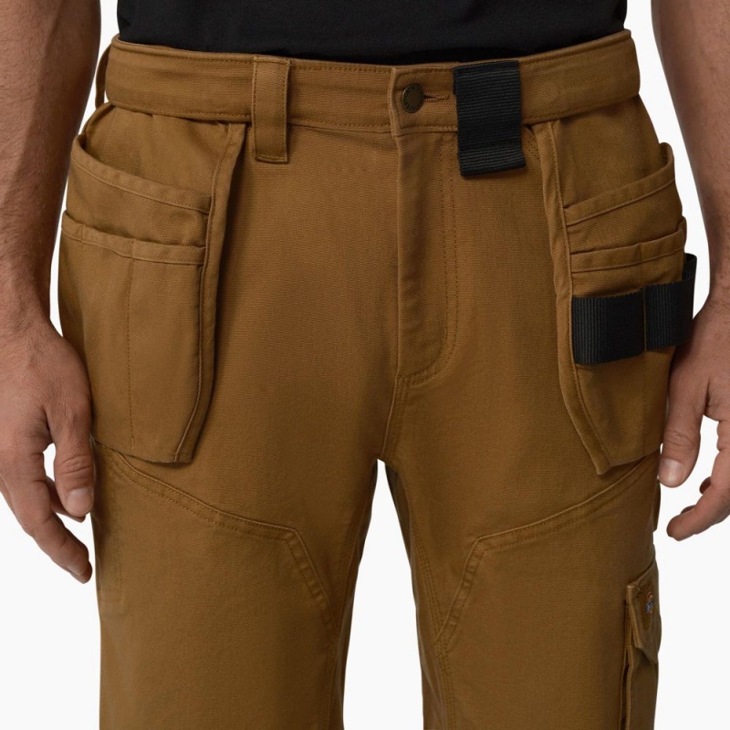 Brown Dickies FLEX Temp-iQ® 365 Regular Fit Tech Duck Men's Shorts | 639-FOXWTS