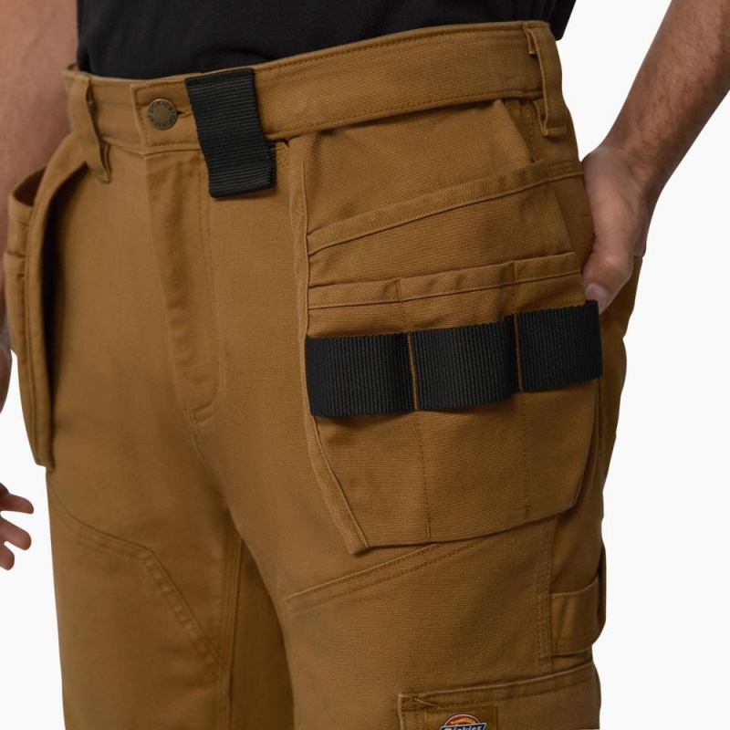 Brown Dickies FLEX Temp-iQ® 365 Regular Fit Tech Duck Men's Shorts | 639-FOXWTS