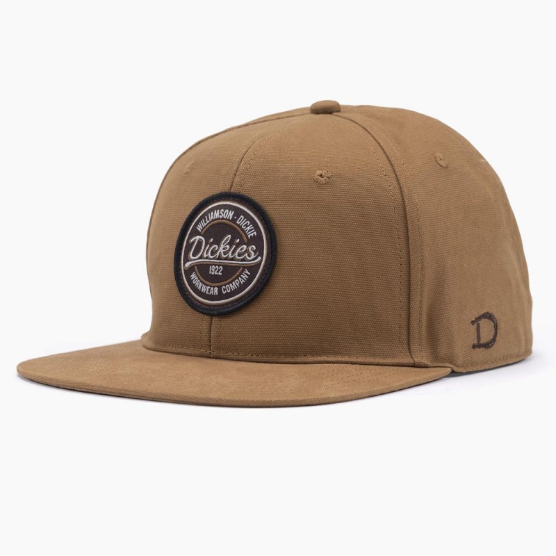 Brown Dickies Flat Bill Duck Men\'s Cap | 920-KJPSVD