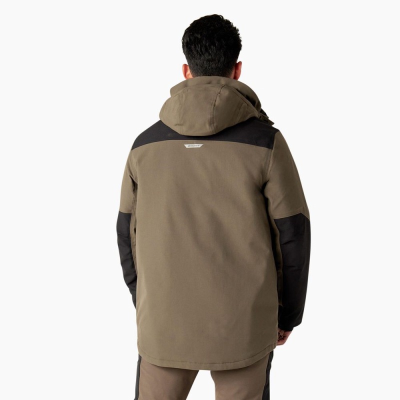 Brown Dickies Insulated Parka Men's Jacket | 968-VWYQRA