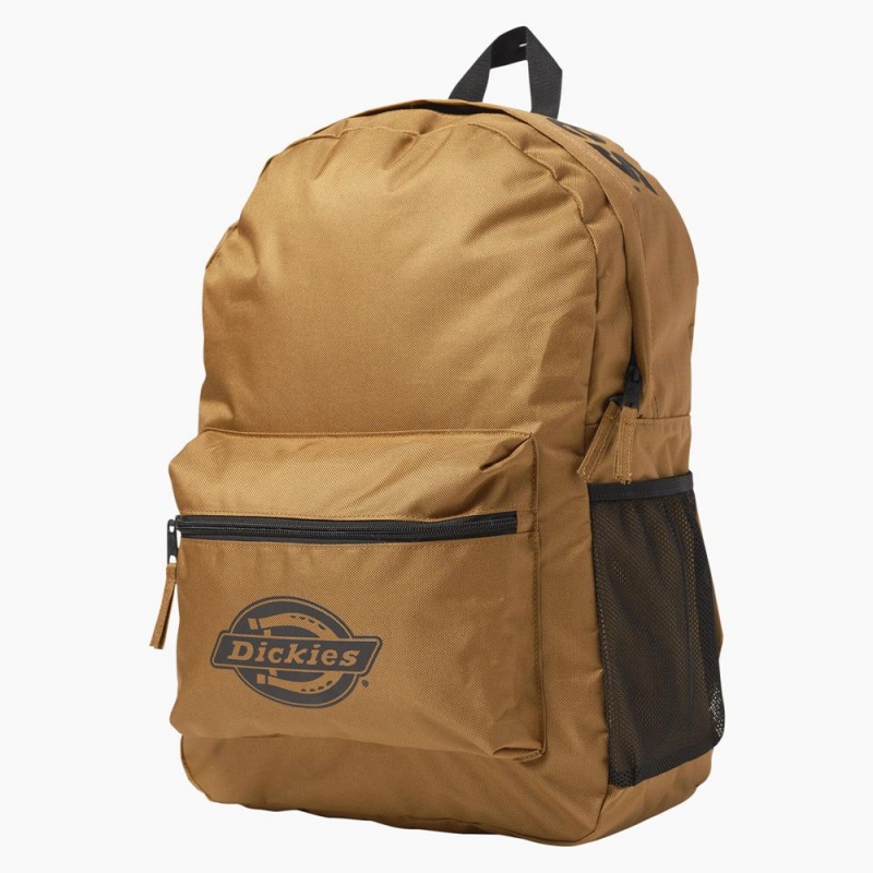 Brown Dickies Logo Kids' Backpack | 865-GOHQAX