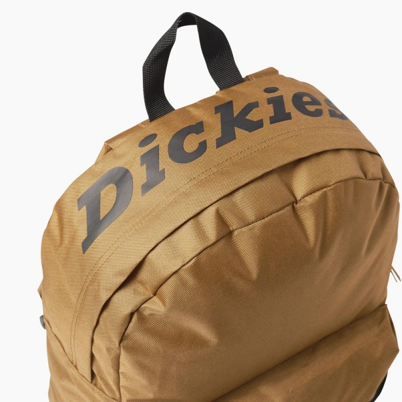 Brown Dickies Logo Men's Backpack | 413-SBITLH