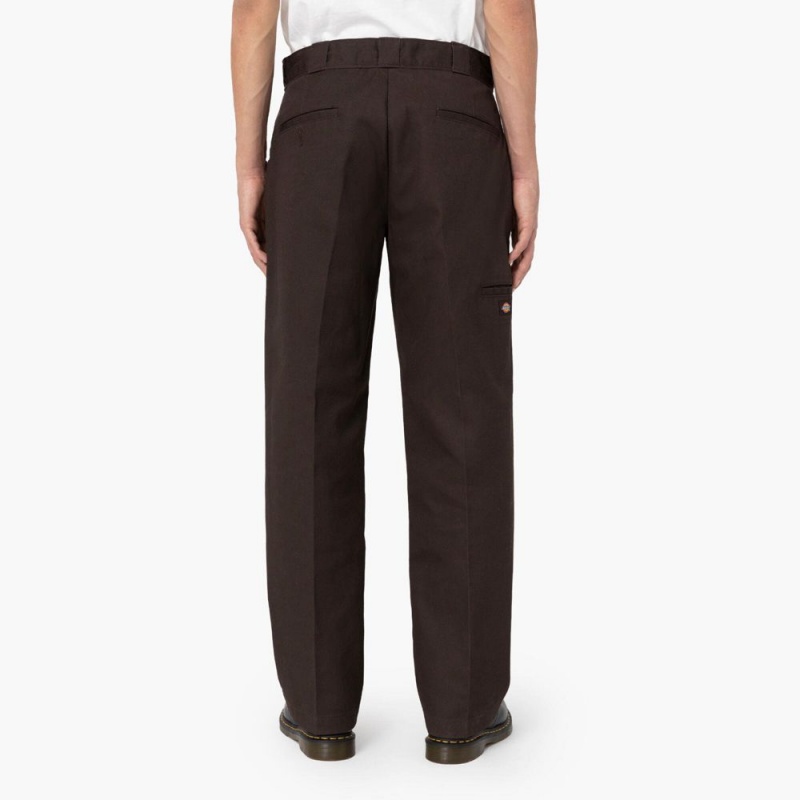 Brown Dickies Loose Fit Double Knee Men's Work Pants | 950-KQITGJ