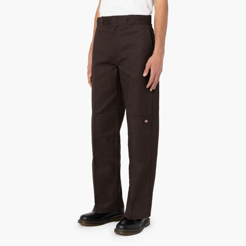 Brown Dickies Loose Fit Double Knee Men's Work Pants | 950-KQITGJ