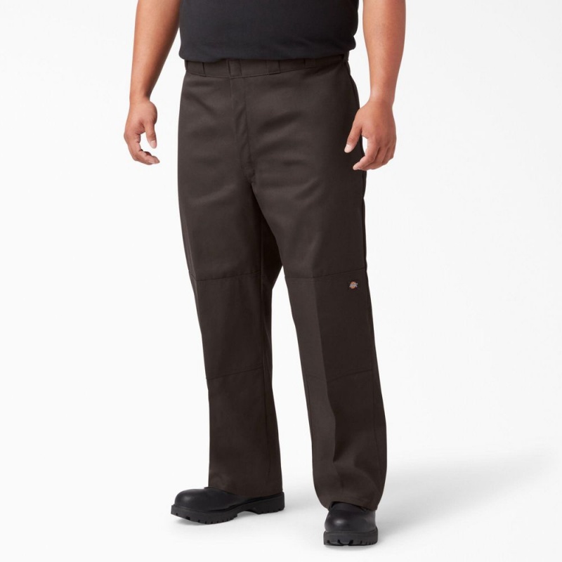 Brown Dickies Loose Fit Double Knee Men's Work Pants | 950-KQITGJ