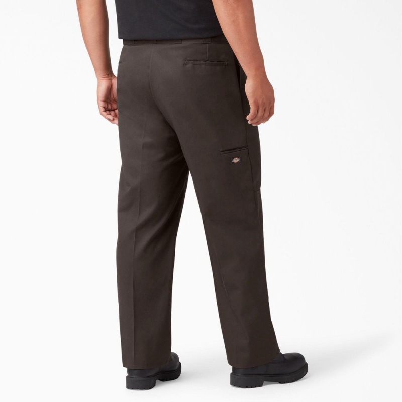 Brown Dickies Loose Fit Double Knee Men's Work Pants | 950-KQITGJ