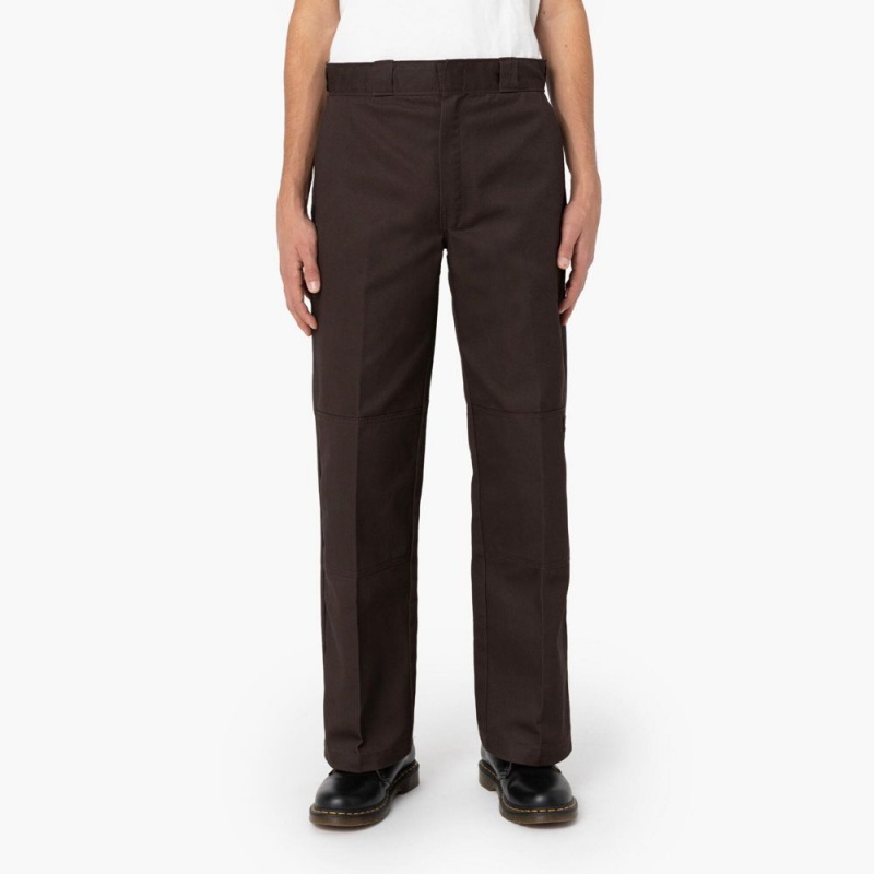 Brown Dickies Loose Fit Double Knee Men\'s Work Pants | 950-KQITGJ