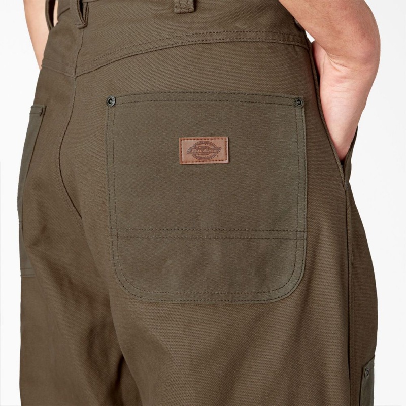 Brown Dickies Lucas Waxed Canvas Double Knee Men's Pants | 675-HCVGOQ