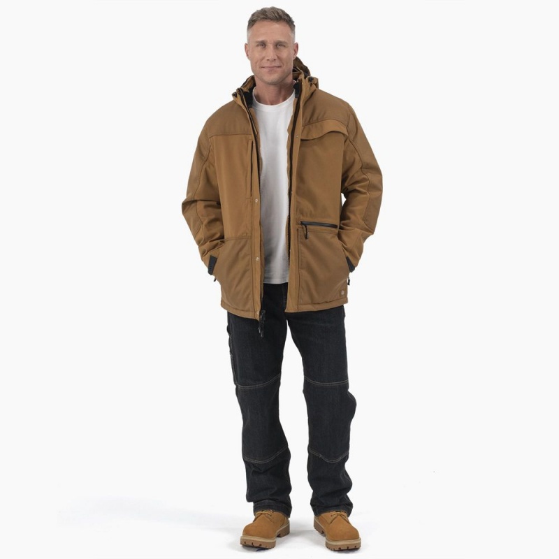 Brown Dickies Performance Workwear Insulated Men's Jacket | 268-QTKUBM