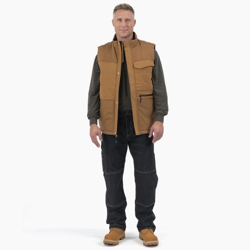 Brown Dickies Performance Workwear Men's Vest | 341-MBYCKX