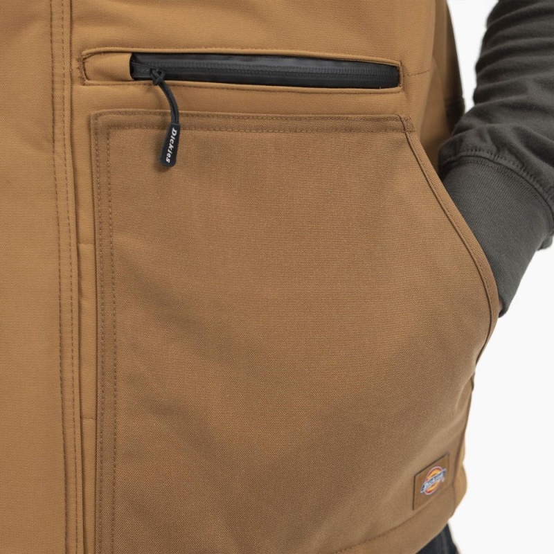 Brown Dickies Performance Workwear Men's Vest | 341-MBYCKX