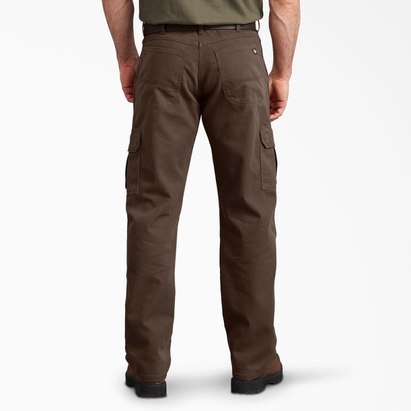 Brown Dickies Regular Fit Duck Men's Cargo Pants | 986-ZAGBSR