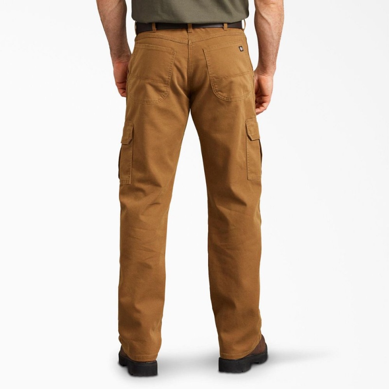 Brown Dickies Regular Fit Duck Men's Cargo Pants | 742-RCSITY