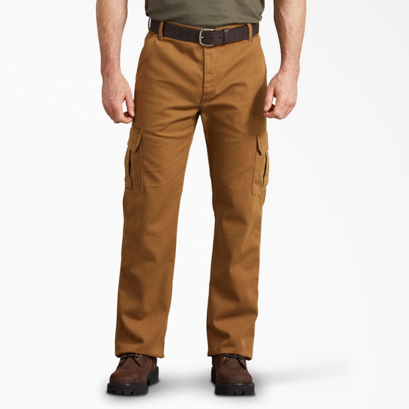 Brown Dickies Regular Fit Duck Men\'s Cargo Pants | 742-RCSITY