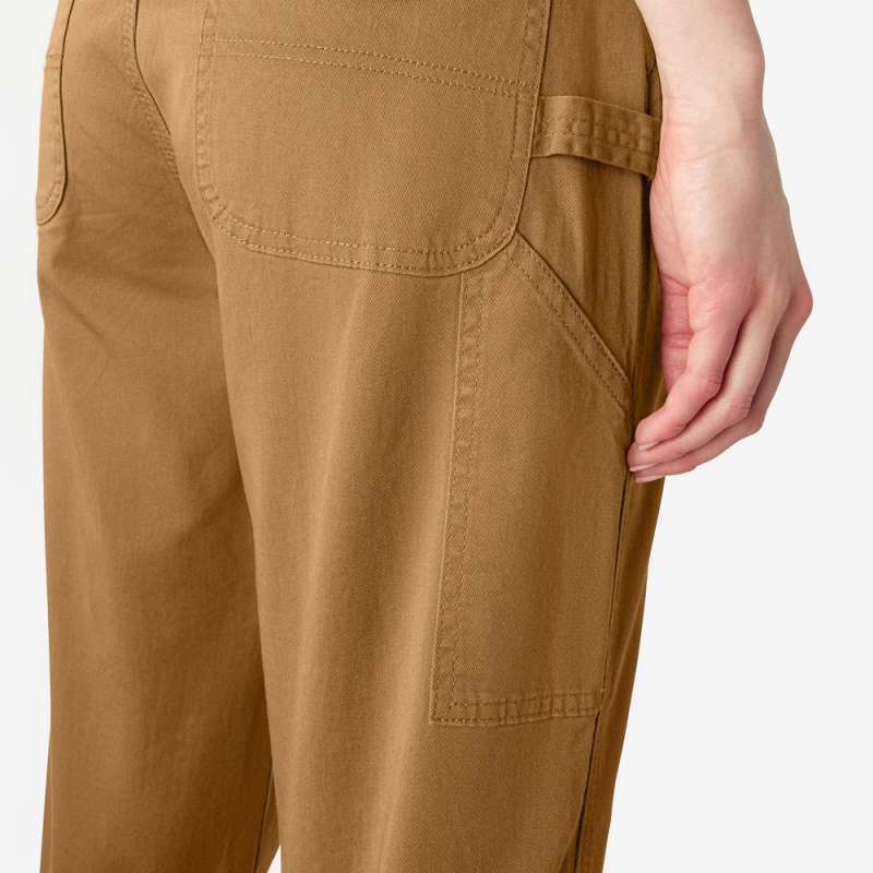 Brown Dickies Relaxed Fit Carpenter Women's Pants | 975-COPKGS