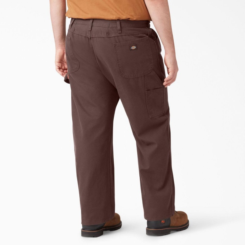 Brown Dickies Relaxed Fit Heavyweight Duck Carpenter Men's Pants | 512-ZRGEQU