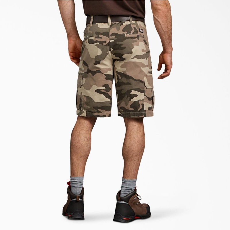 Brown Dickies Relaxed Fit Ripstop Cargo Men's Shorts | 945-TUKCOB