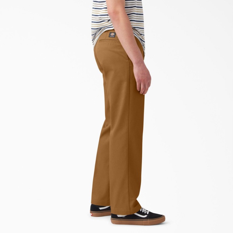 Brown Dickies Skateboarding Regular Fit Twill Men's Pants | 157-JXCOZL