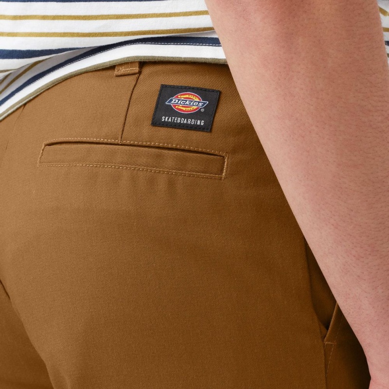 Brown Dickies Skateboarding Regular Fit Twill Men's Pants | 157-JXCOZL