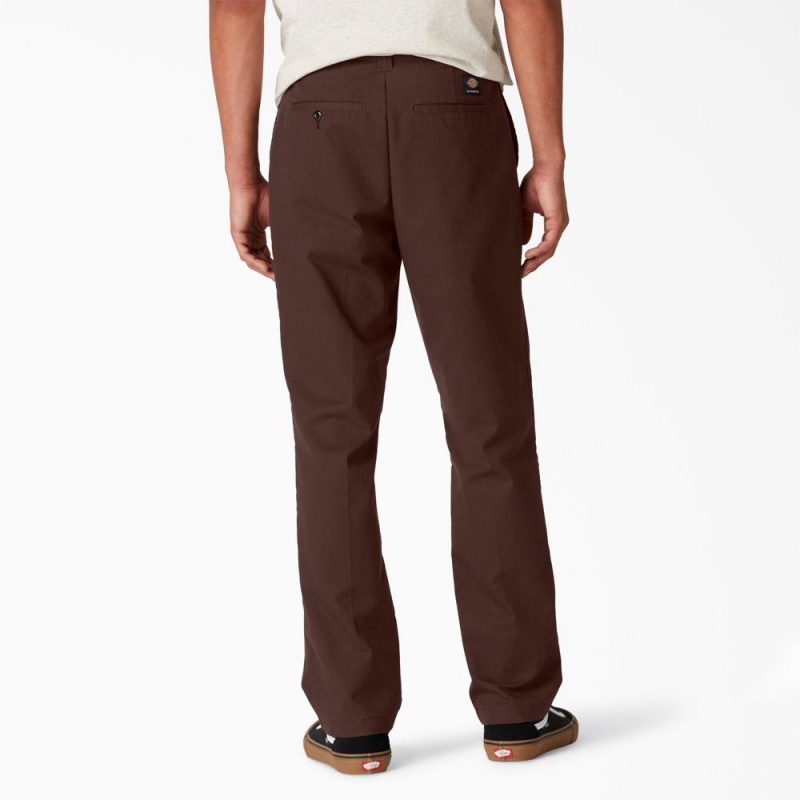 Brown Dickies Skateboarding Slim Fit Men's Pants | 926-ACLXDK