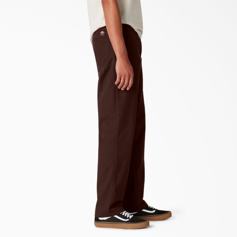 Brown Dickies Skateboarding Slim Fit Men's Pants | 926-ACLXDK