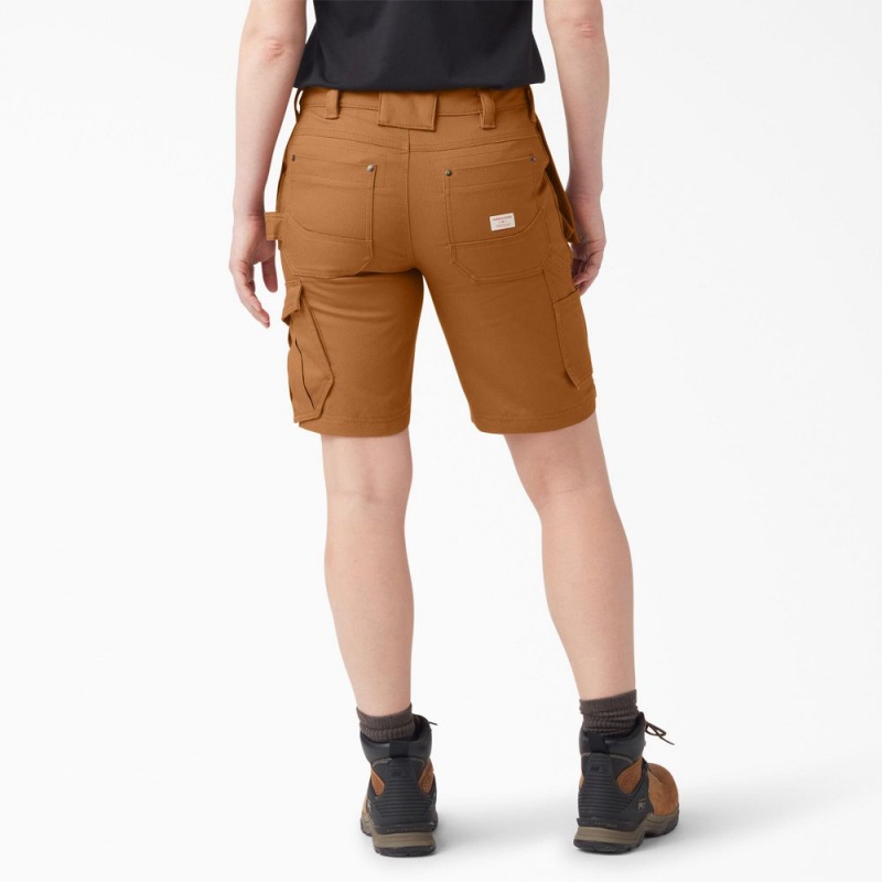 Brown Dickies Traeger x Relaxed Fit Women's Shorts | 879-OYZVGD