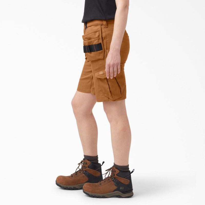 Brown Dickies Traeger x Relaxed Fit Women's Shorts | 879-OYZVGD