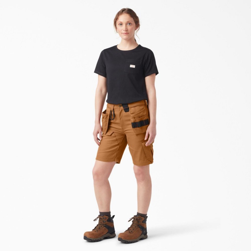 Brown Dickies Traeger x Relaxed Fit Women's Shorts | 879-OYZVGD