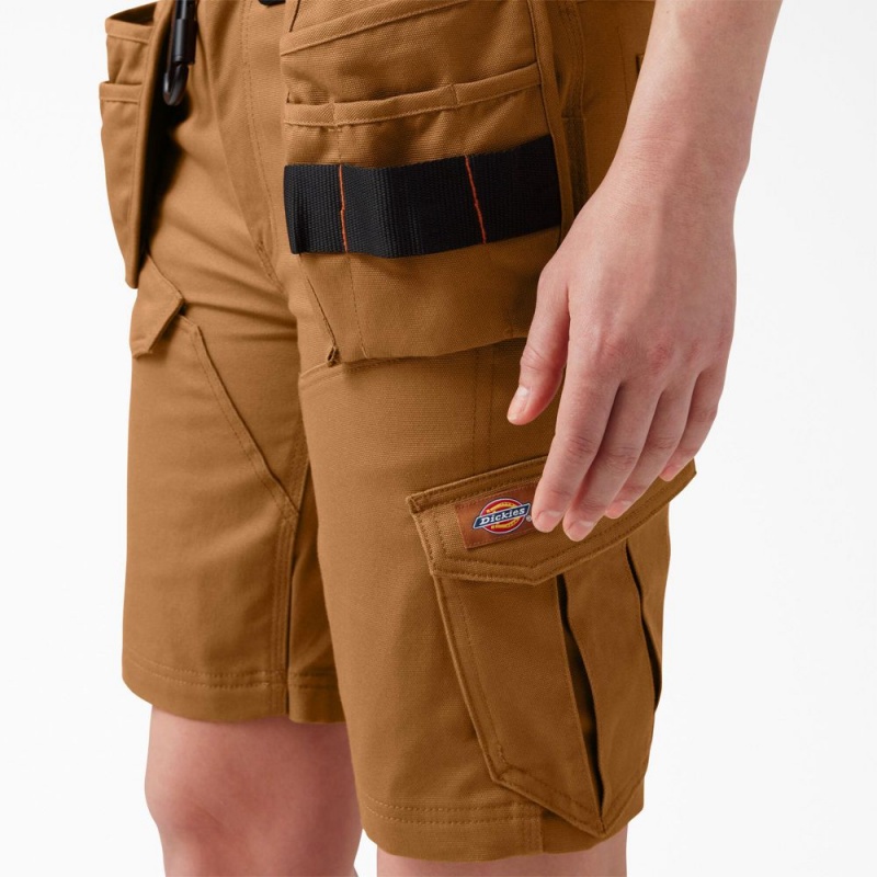 Brown Dickies Traeger x Relaxed Fit Women's Shorts | 879-OYZVGD