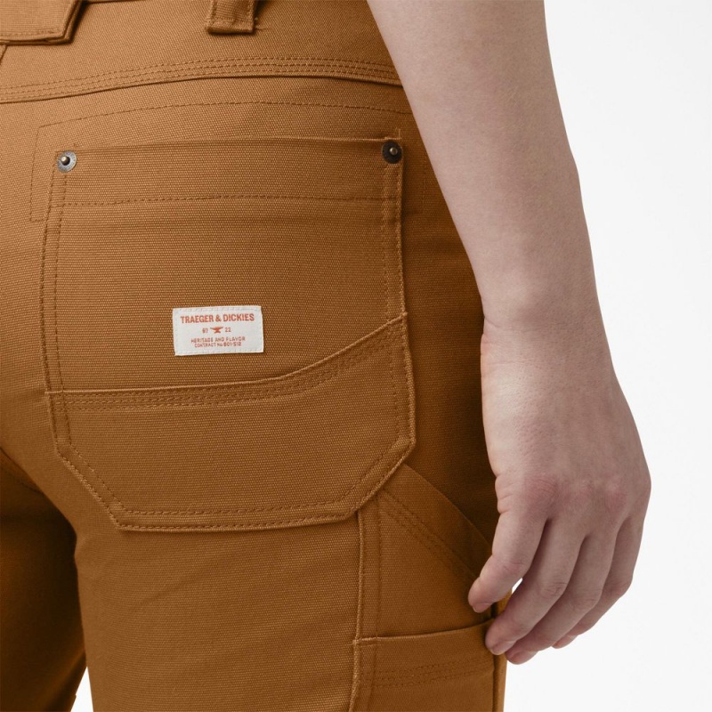 Brown Dickies Traeger x Relaxed Fit Women's Shorts | 879-OYZVGD