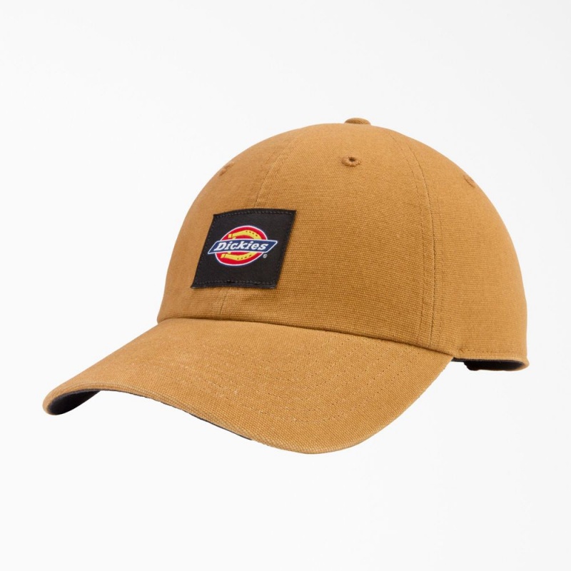 Brown Dickies Washed Canvas Men\'s Cap | 038-HPYEZD