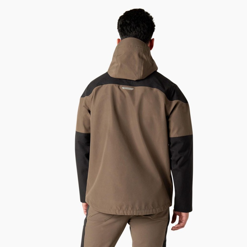 Brown Dickies Waterproof Shell Men's Jacket | 795-MXJWFL