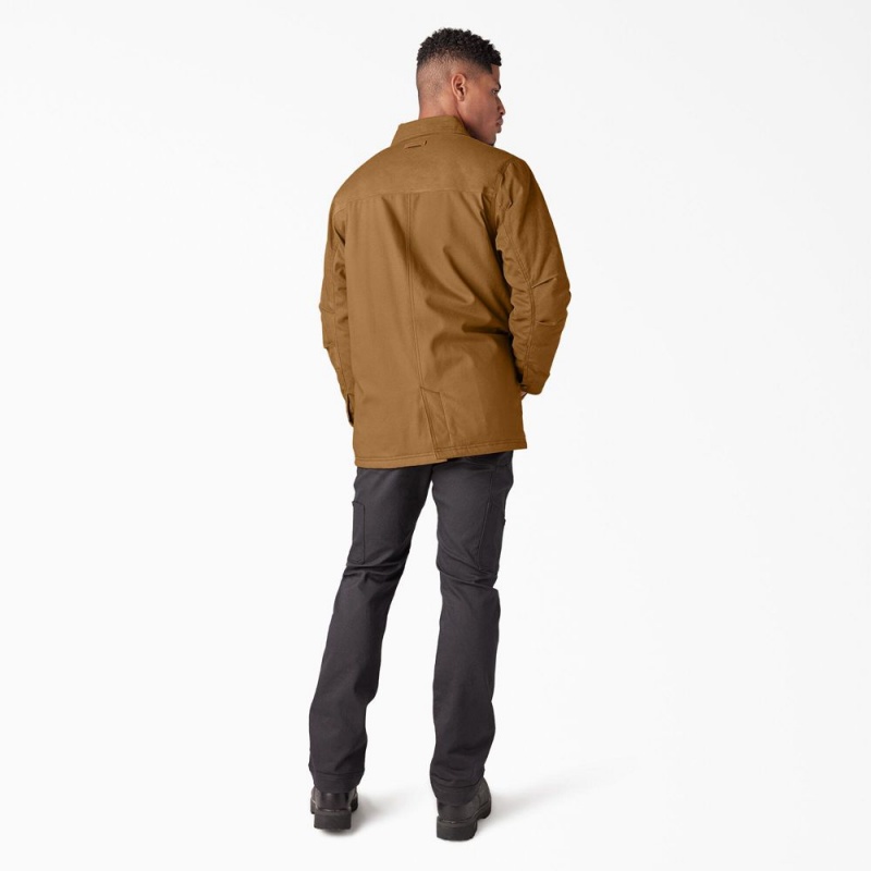 Brown Dickies Waxed Canvas Chore Men's Jacket | 891-DPTXAK