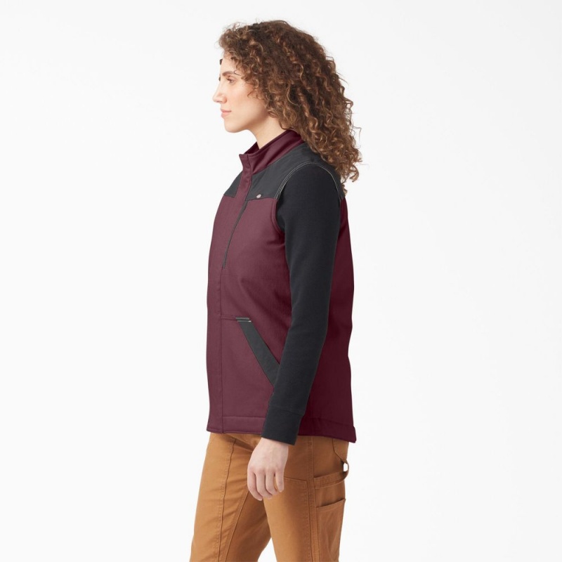 Burgundy Dickies DuraTech Renegade Women's Vest | 873-ICSHLF