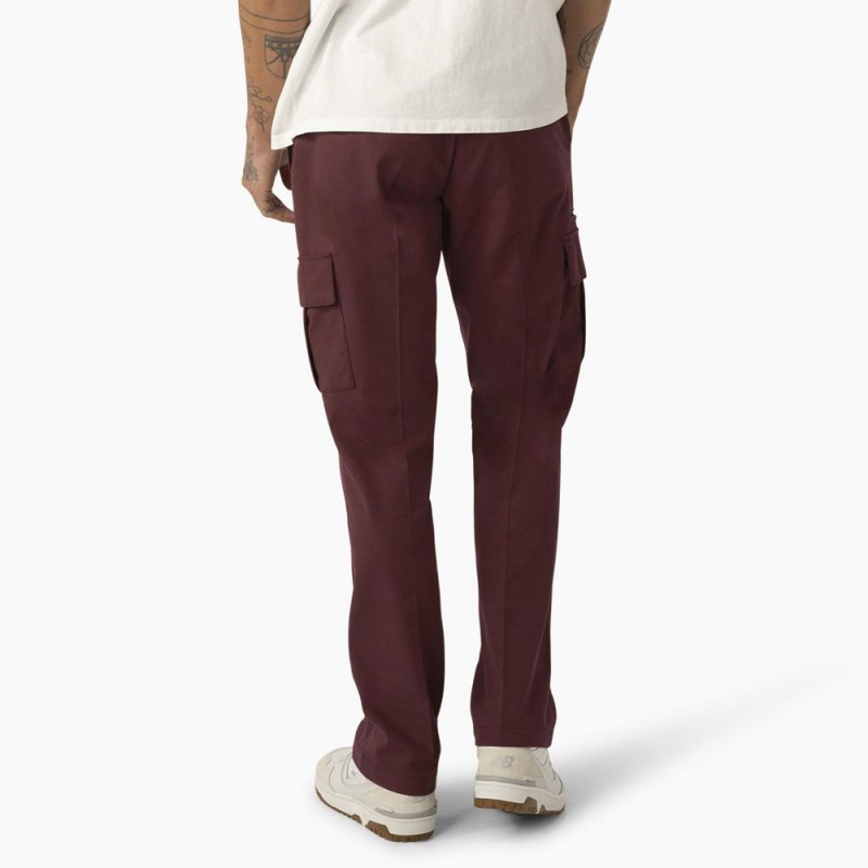 Burgundy Dickies Regular Fit Men's Cargo Pants | 730-HYKOJP