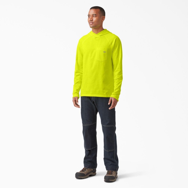 Green Dickies Cooling Performance Sun Men's Shirt | 765-TZSWXF