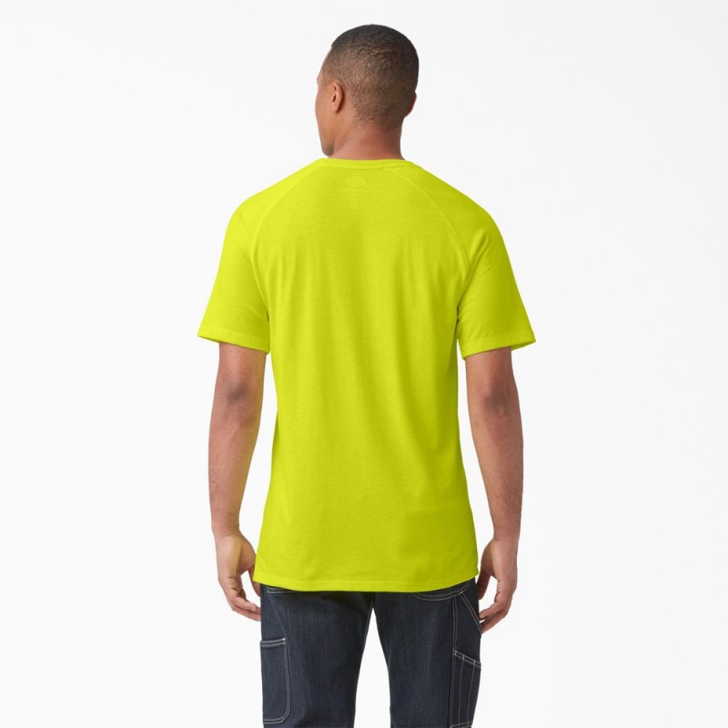 Green Dickies Cooling Short Sleeve Pocket Men's T-Shirt | 543-WITCFG