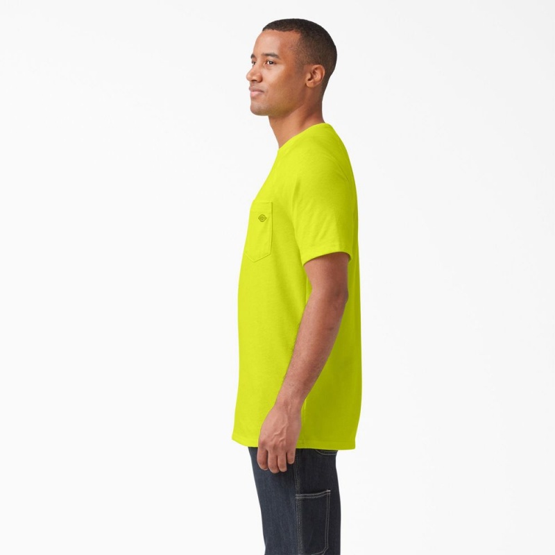 Green Dickies Cooling Short Sleeve Pocket Men's T-Shirt | 543-WITCFG