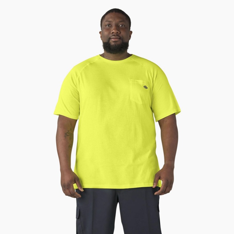 Green Dickies Cooling Short Sleeve Pocket Men's T-Shirt | 543-WITCFG