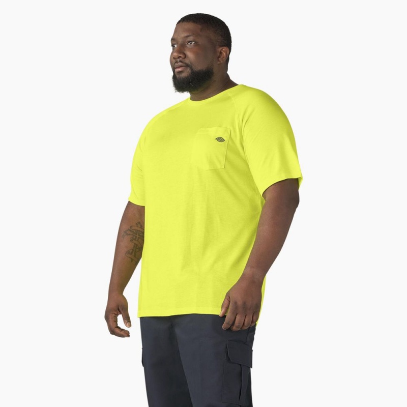 Green Dickies Cooling Short Sleeve Pocket Men's T-Shirt | 543-WITCFG