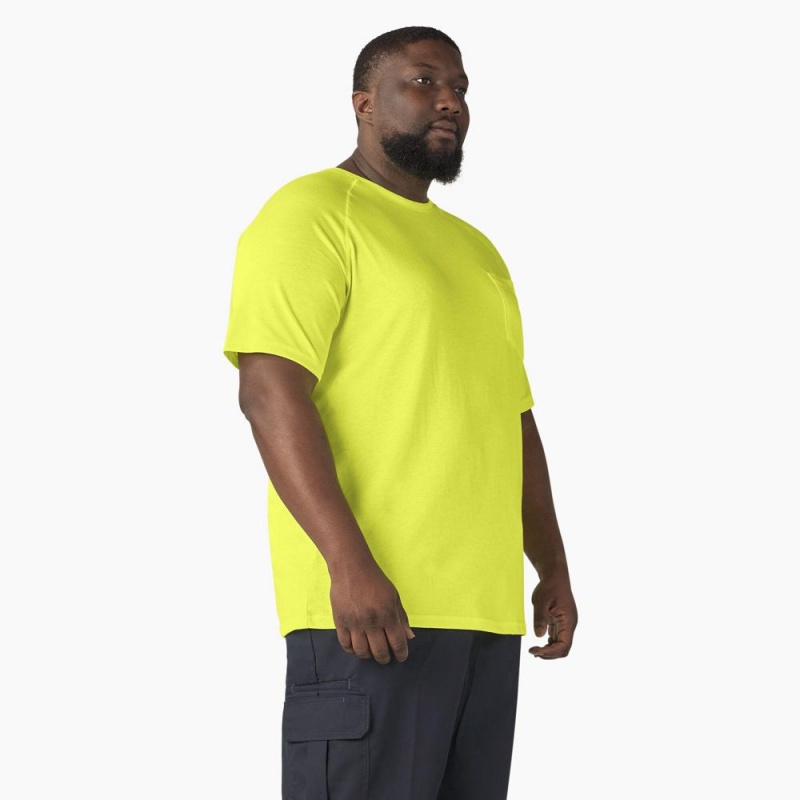 Green Dickies Cooling Short Sleeve Pocket Men's T-Shirt | 543-WITCFG